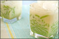 Post image for Pandan Flavored Rice Flour Droplets in Sweetened Coconut Cream Syrup<br />(khanohm laawt chaawng naam gathi; ขนมลอดช่องน้ำกะทิ ; นกปล่อย)