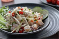 Salad of White Turmeric, Salted Prawns and Pork